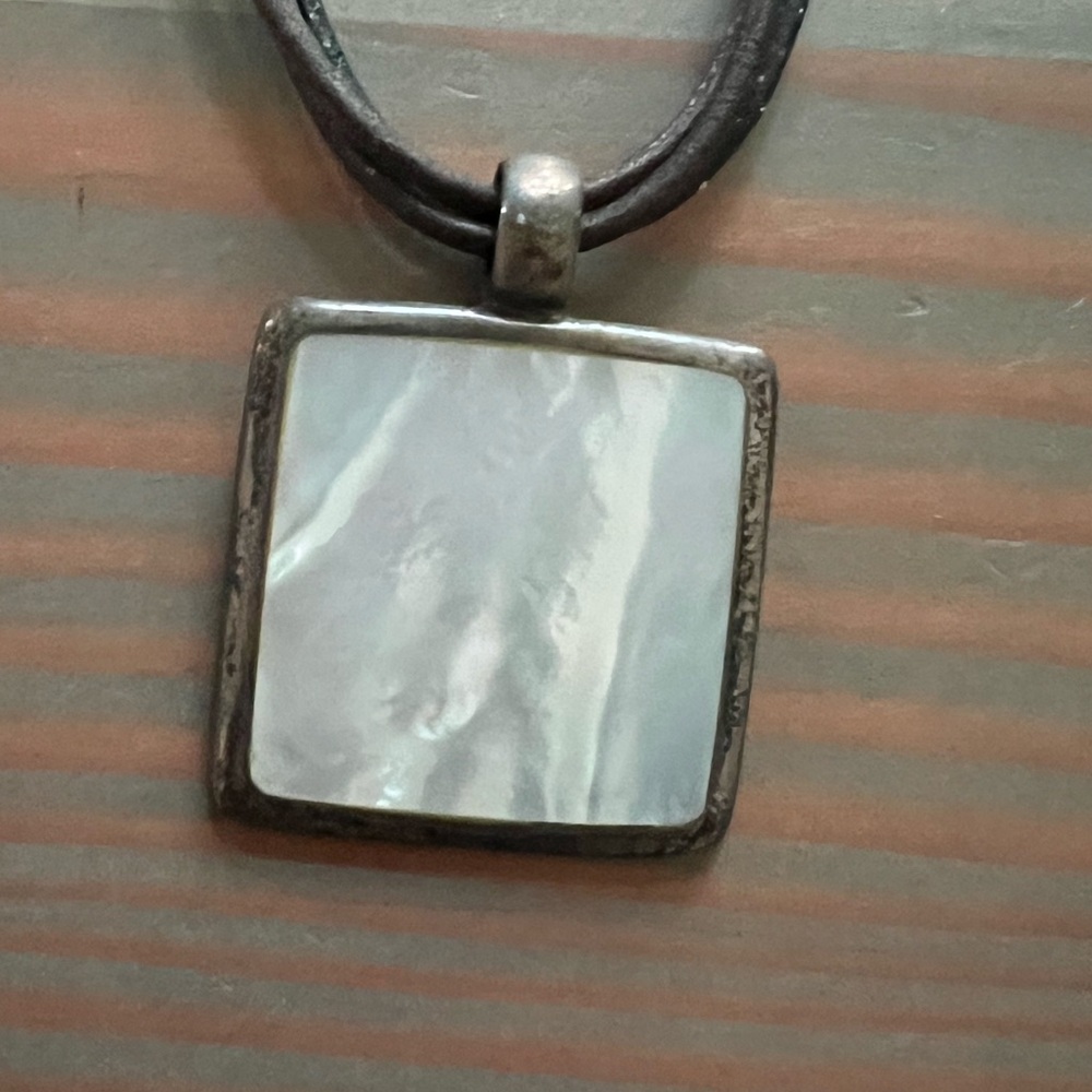 Silver and White Shell Pendant Necklace